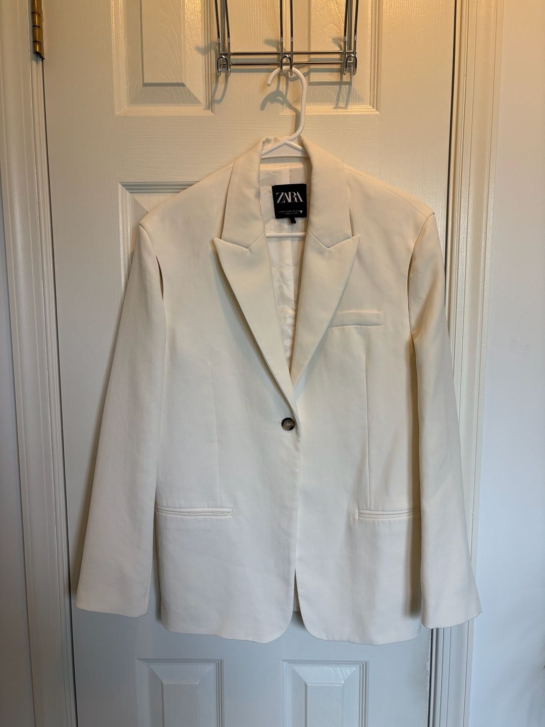 Zara Cut-Out Blazer Size XS White 3