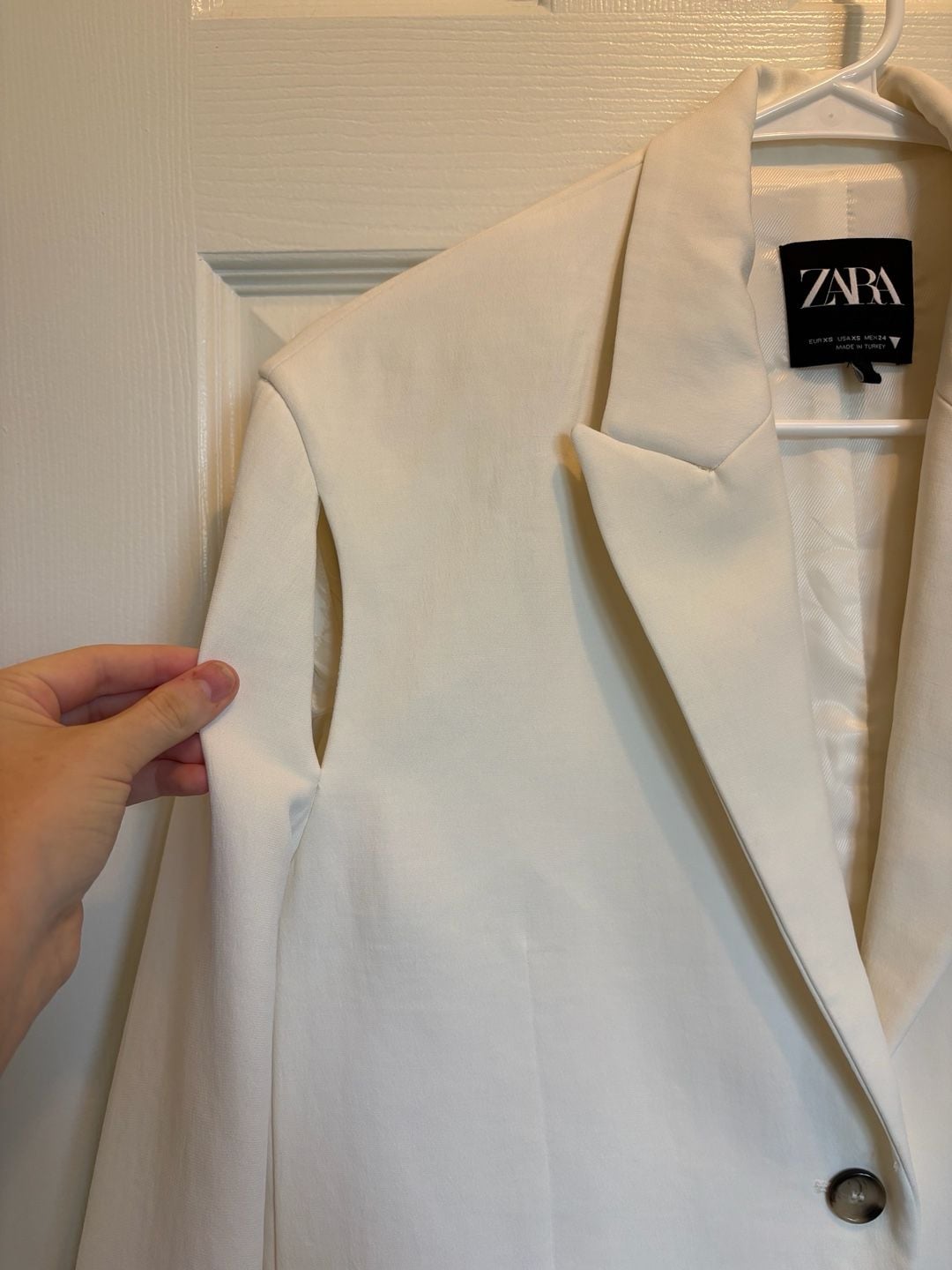 Zara Cut-Out Blazer Size XS White 4
