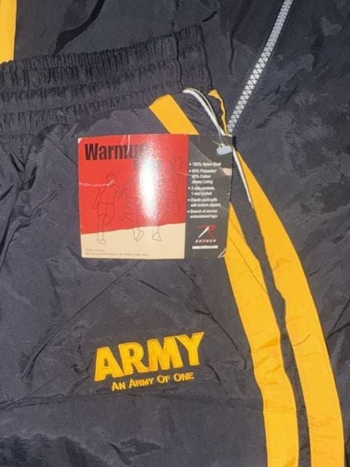 Vintage Rothco Army Track Suit Size X-Large Black Yellow An Army Of One 3