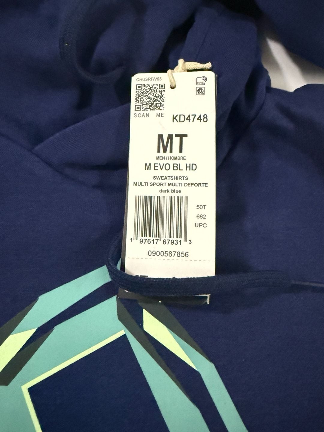 Adidas M Evo Bl Hd Size MT Dark Blue Hoodie 4