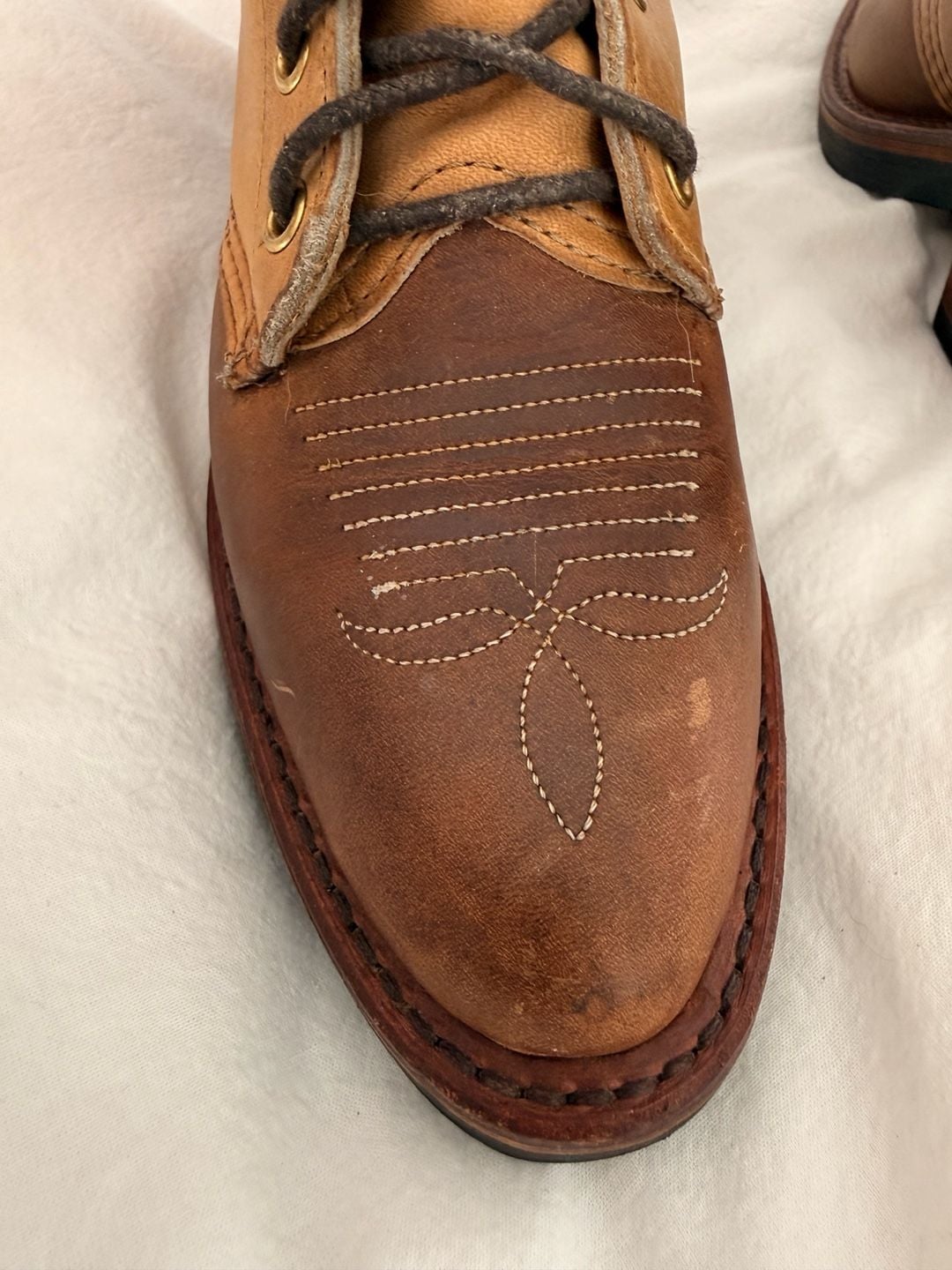 Chippewa 29405 Packer Logger Boots Two-Tone Tan Leather size 5.5 6