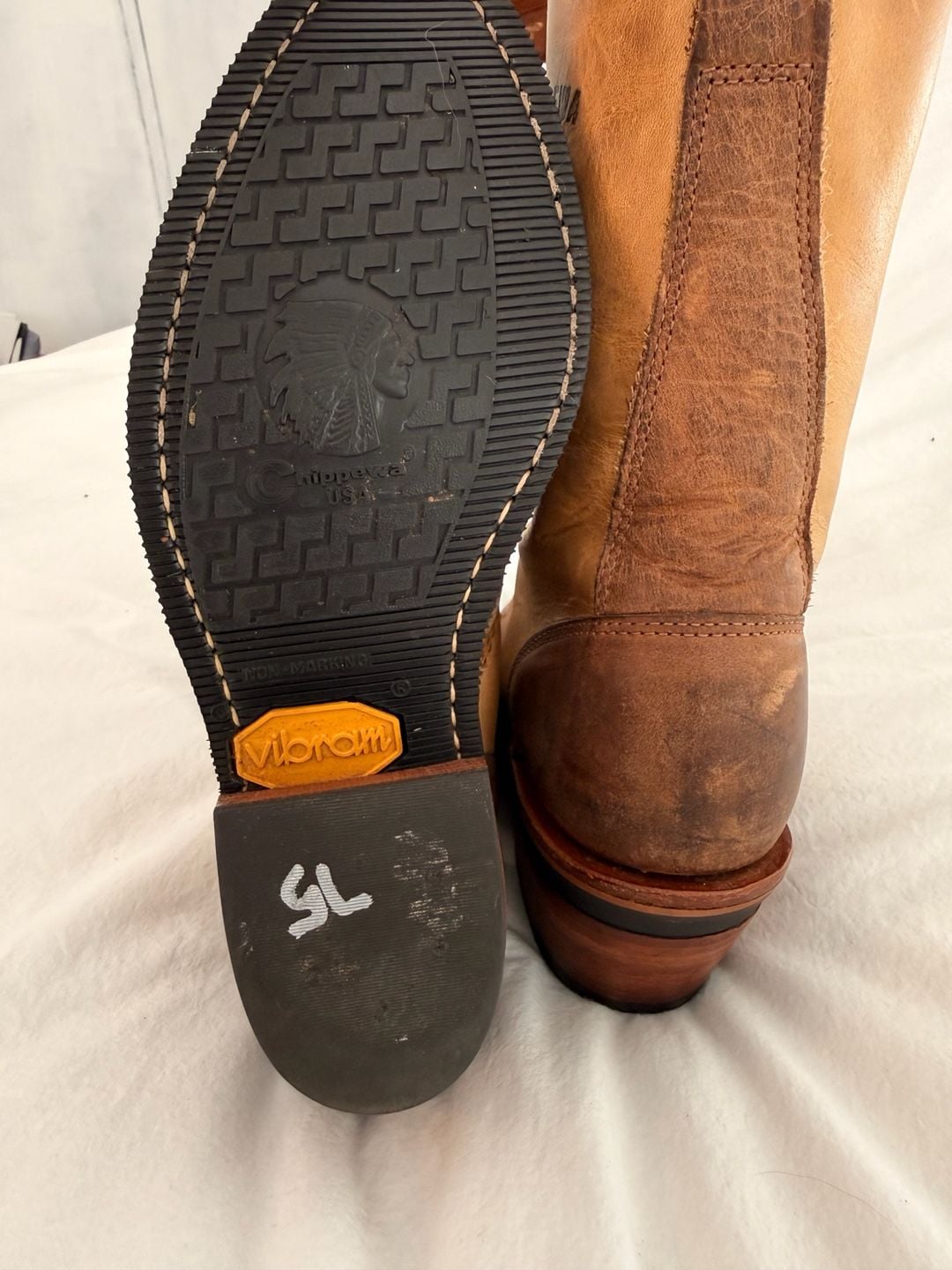 Chippewa 29405 Packer Logger Boots Two-Tone Tan Leather size 5.5 7
