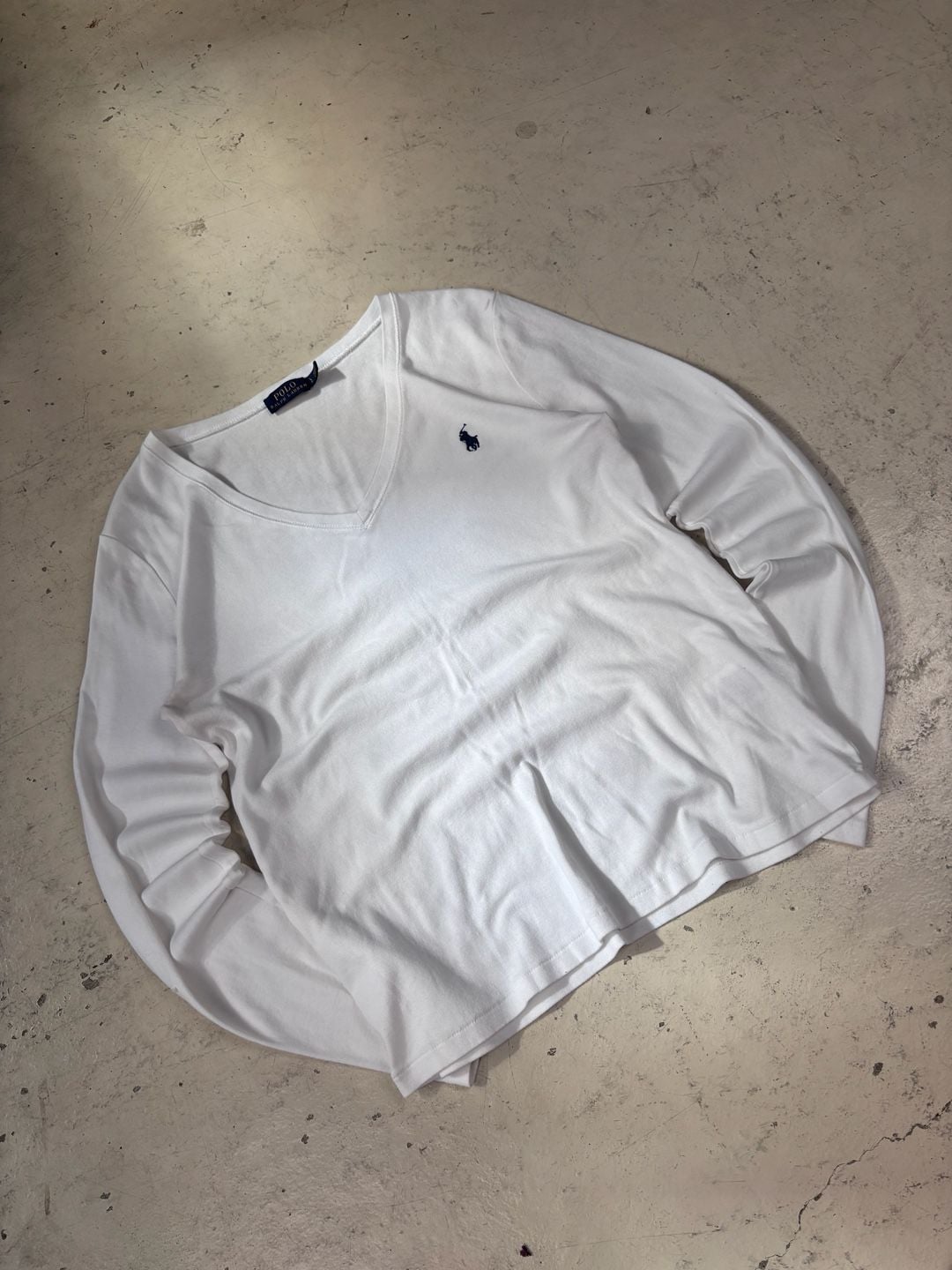 Polo Ralph Lauren Long Sleeve V-Neck T-Shirt Size L White 2