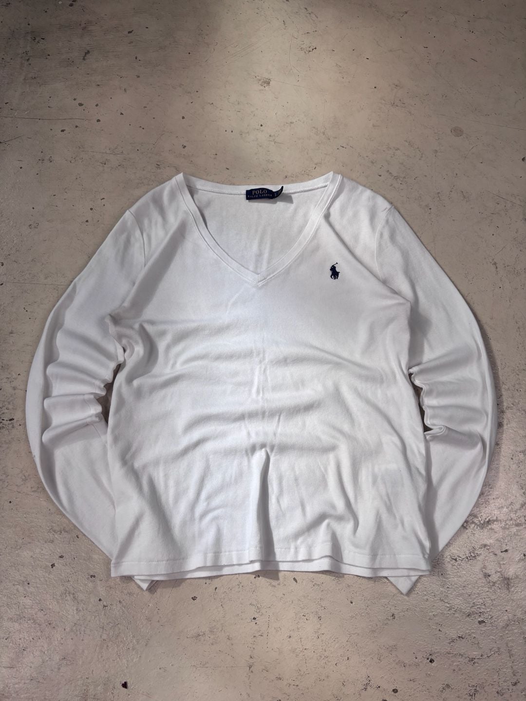 Polo Ralph Lauren Long Sleeve V-Neck T-Shirt Size L White 3