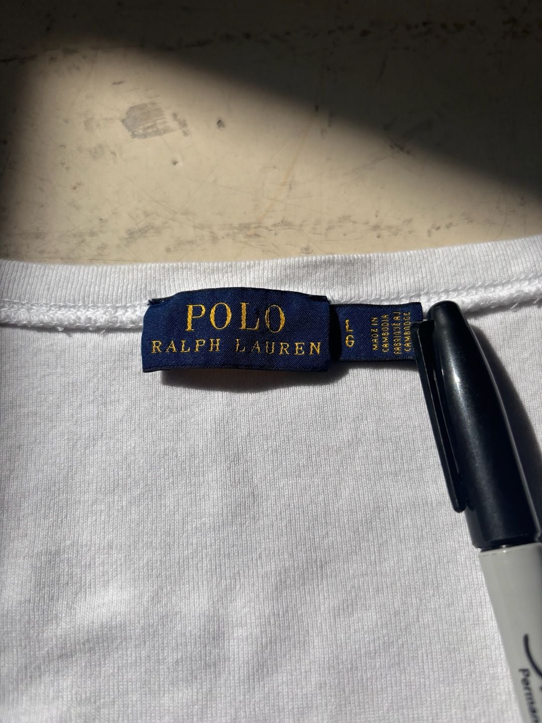 Polo Ralph Lauren Long Sleeve V-Neck T-Shirt Size L White 4