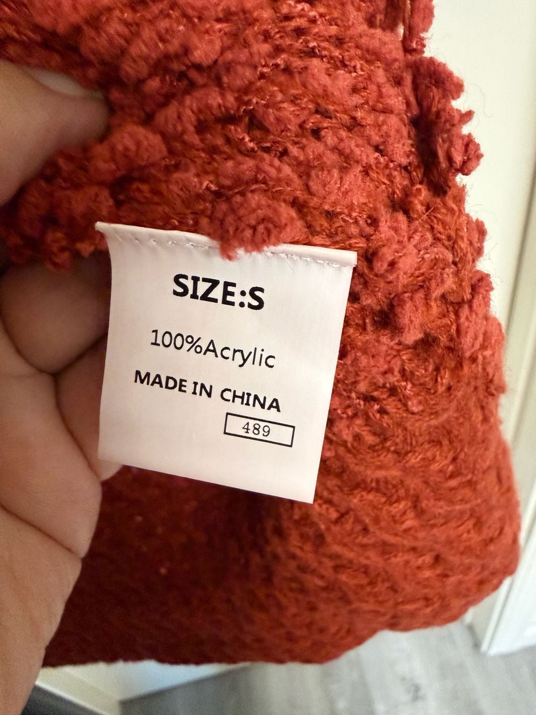 Dokootoo Open Front Fuzzy Knit Cardigan Rust Orange/138 9