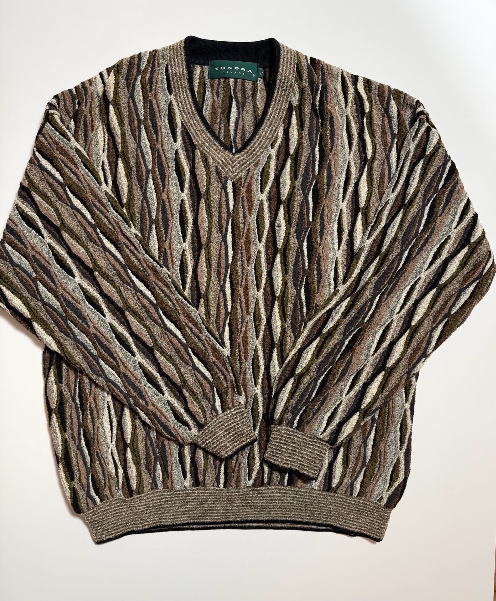 Tundra Canada 3D Knit Sweater Size XL Multicolor Wool Blend 3