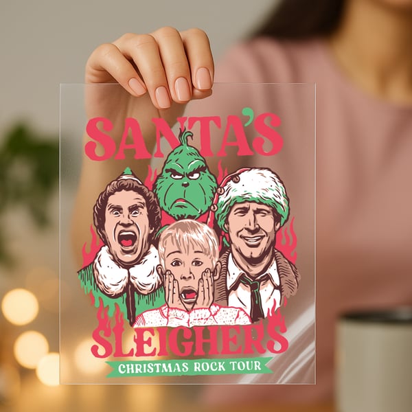 Christmas Movie Santa's Sleighers DTF Transfer Print