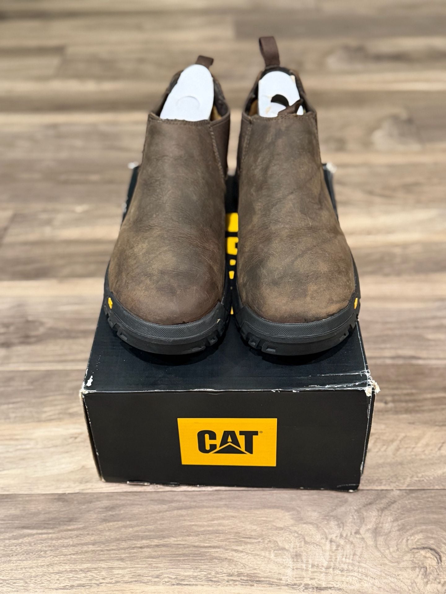 Caterpillar Outline Slip On Steel Toe Work Boots Size 10.5 M Brown 3