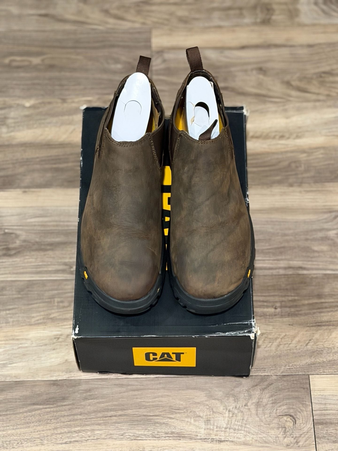 Caterpillar Outline Slip On Steel Toe Work Boots Size 10.5 M Brown 4