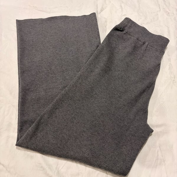 Lefties Knit Wide-Leg Pants Size M Gray