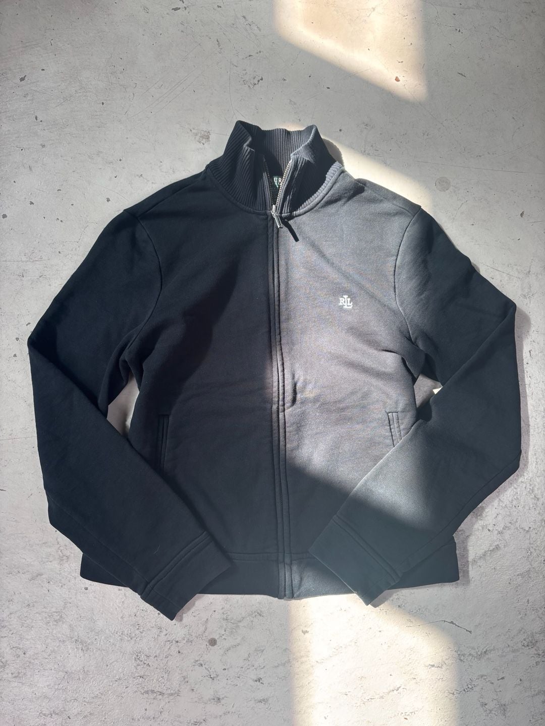 Lauren Ralph Lauren Full Zip Track Jacket Size M Black Cotton 3