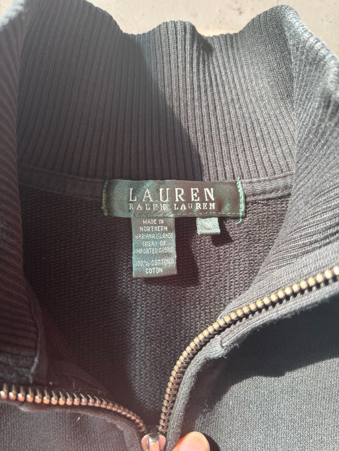 Lauren Ralph Lauren Full Zip Track Jacket Size M Black Cotton 4