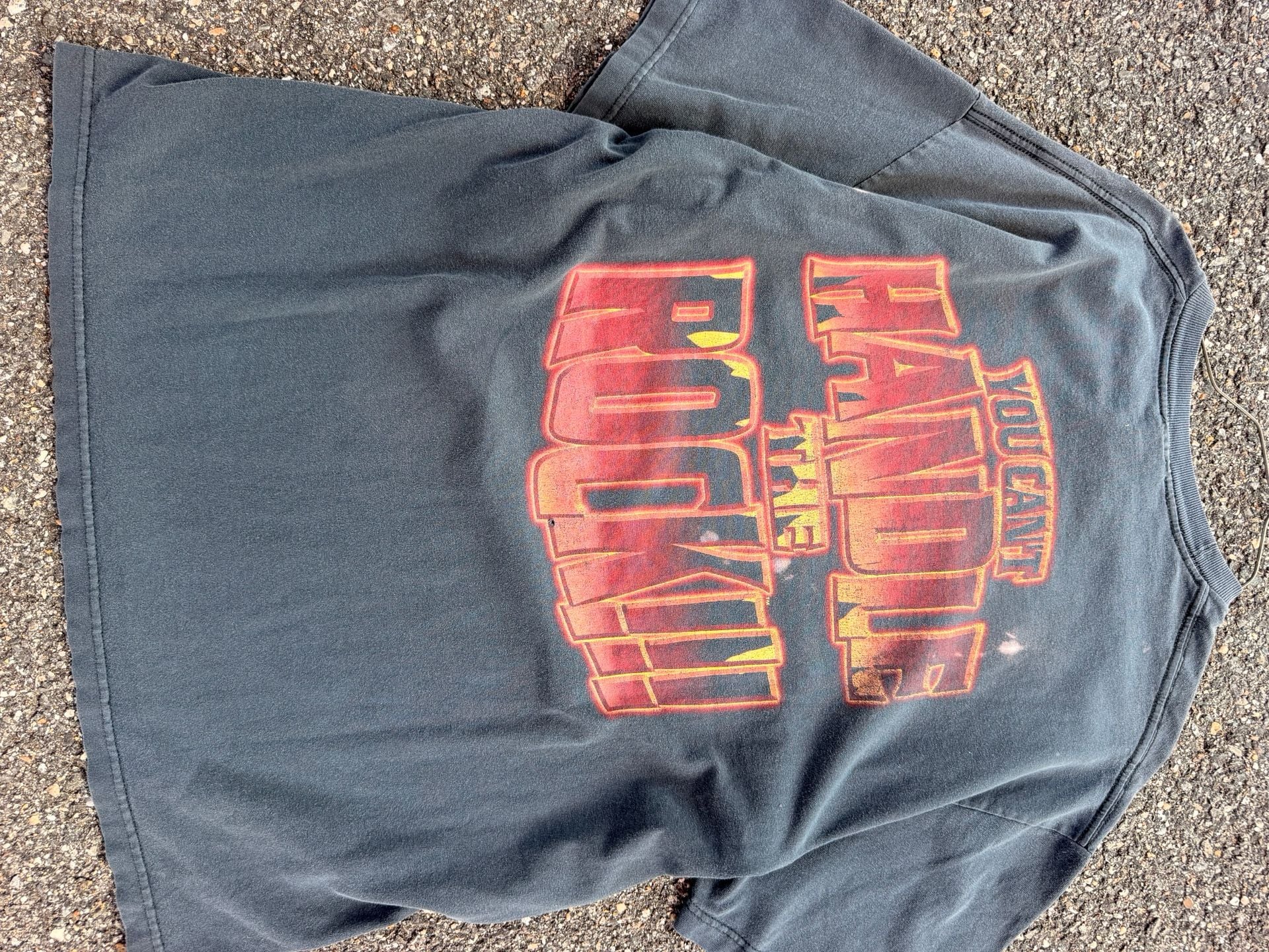 Vintage 2001 WWF "You Want a Piece of The Rock" wrestling tee.
3