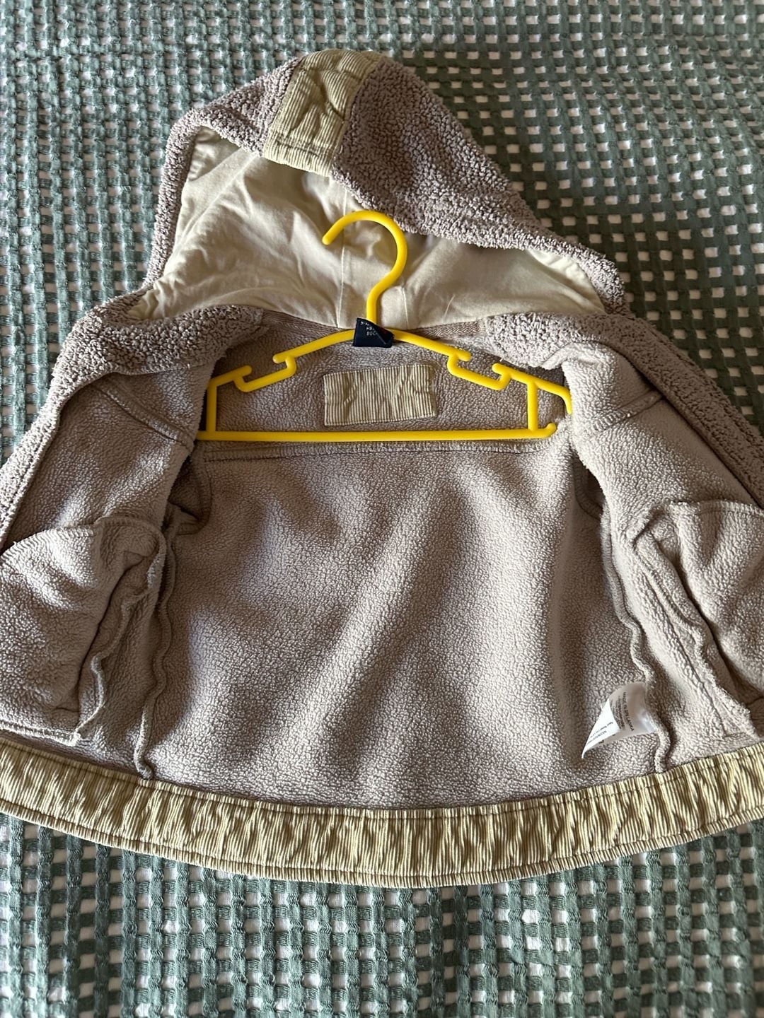 Next Fleece Hooded Jacket Size 9-12 Months Tan Sherpa Corduroy Trim 3