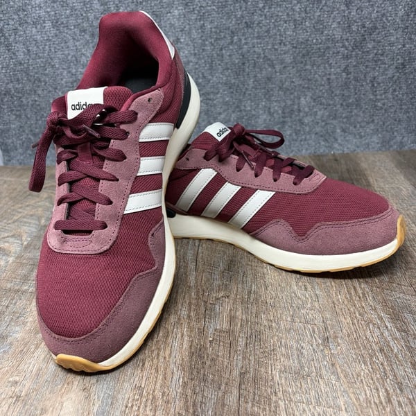 Adidas Run 60s 4.0 Mens classic Sneakers in Burgundy/Silver Size 11-JS1002-clean