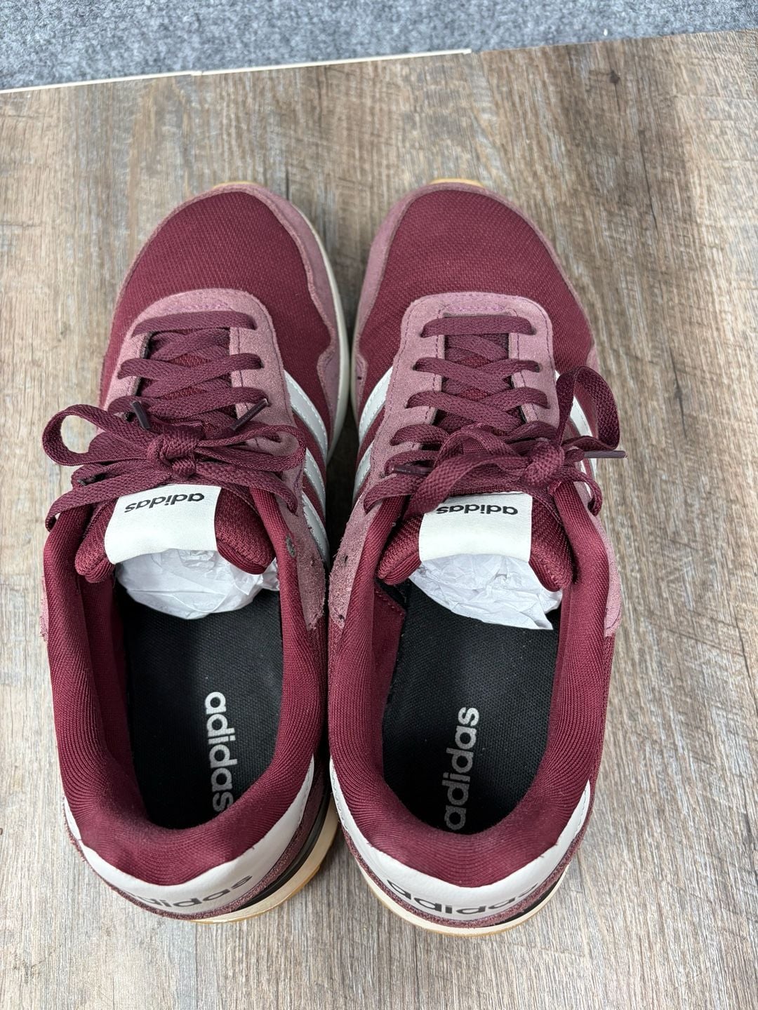 Adidas Run 60s 4.0 Mens classic Sneakers in Burgundy/Silver Size 11-JS1002-clean 7