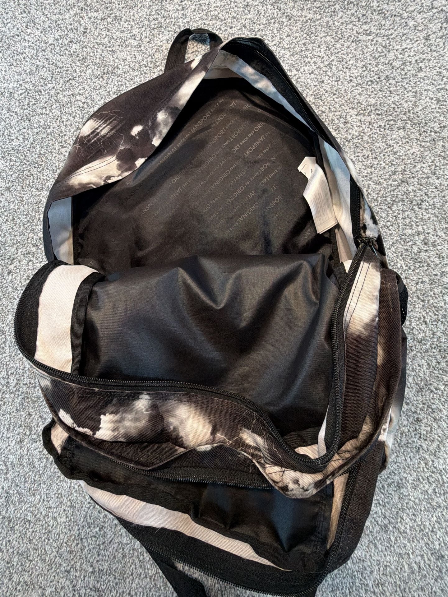 Jansport Big Campus Backpack Black White Lightning Clouds 7