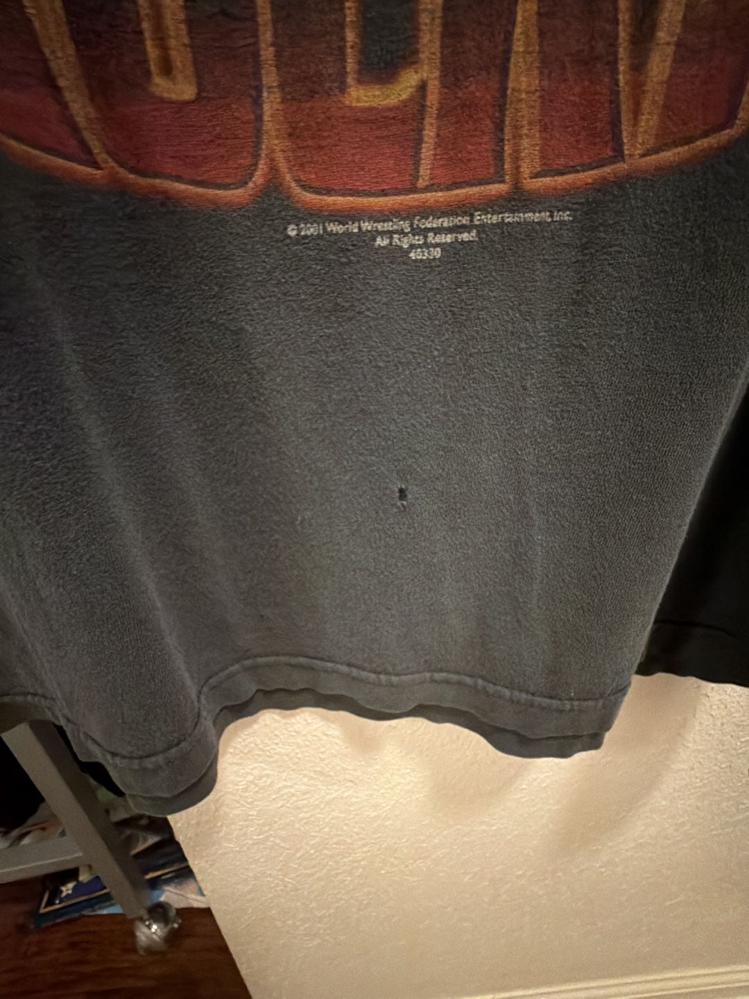 Vintage 2001 WWF "You Want a Piece of The Rock" wrestling tee.
6
