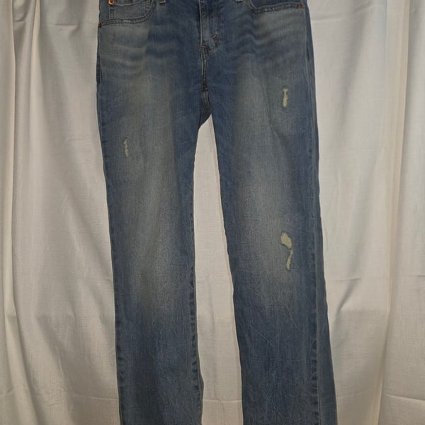 Levi's Boyfriend Jeans 28x26 Light Wash Distressed Relaxed
