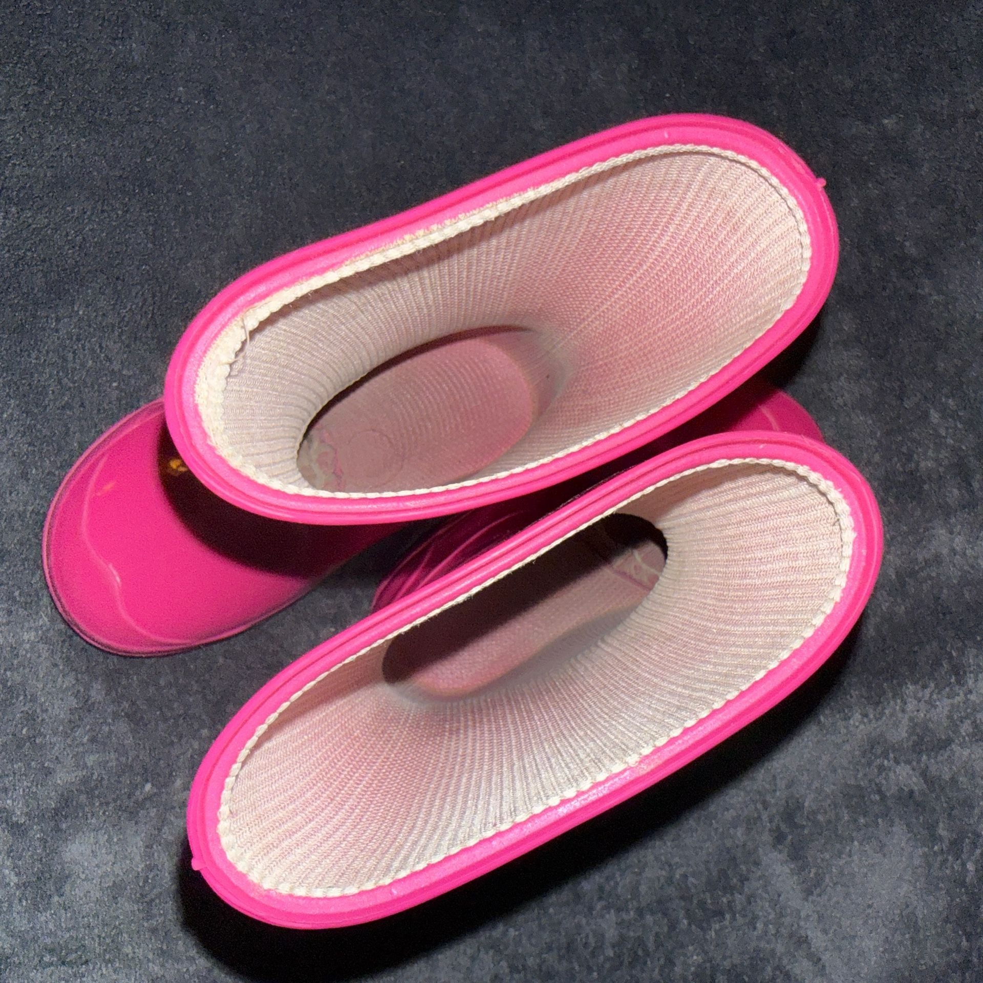 Unbranded Rain Boots Size 5-6 Pink Green Kids Toddler 3