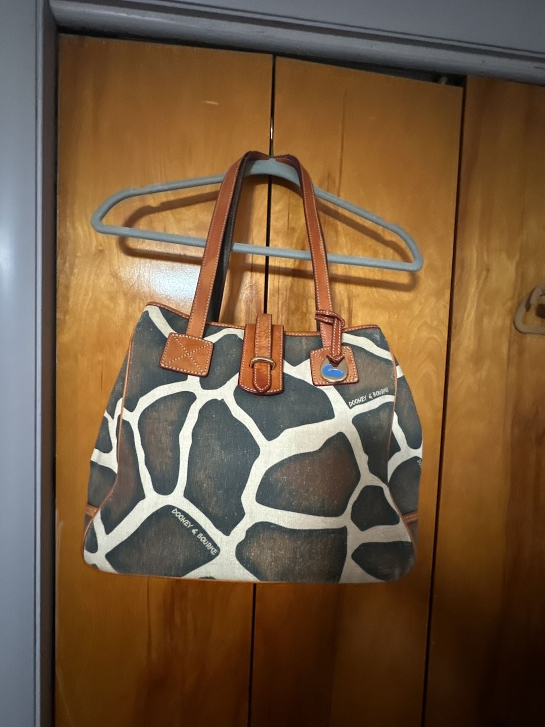 Dooney & Bourke Giraffe Print Canvas Tote Shoulder Handbag 2