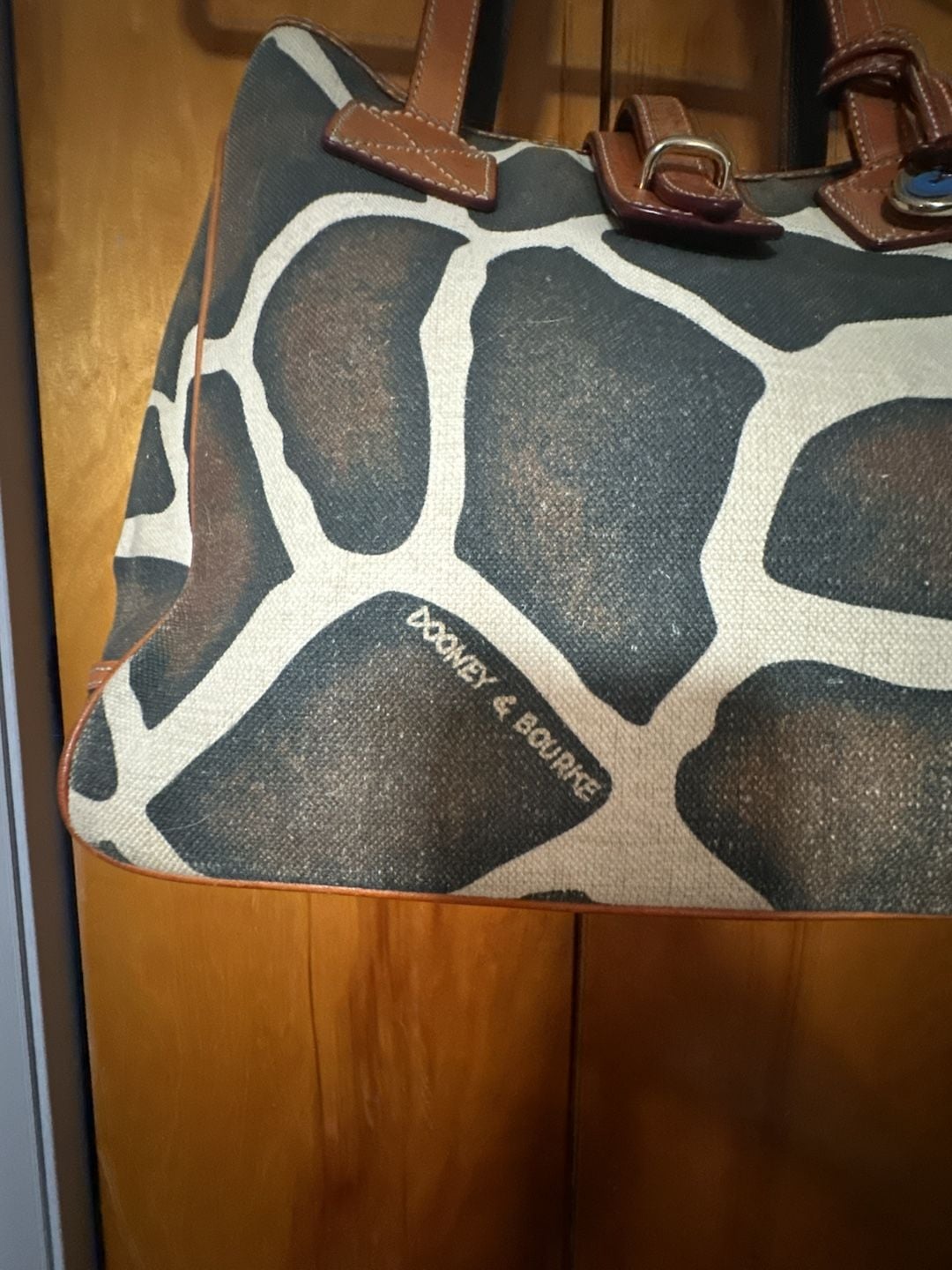Dooney & Bourke Giraffe Print Canvas Tote Shoulder Handbag 3