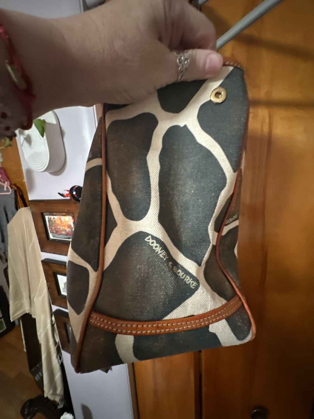 Dooney & Bourke Giraffe Print Canvas Tote Shoulder Handbag 5