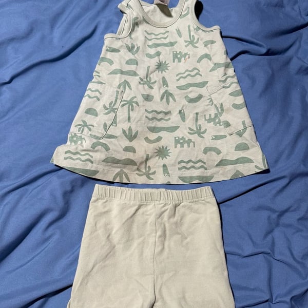 Hanna Andersson Baby Tunic & Shorts Set US 12-18 mos Green