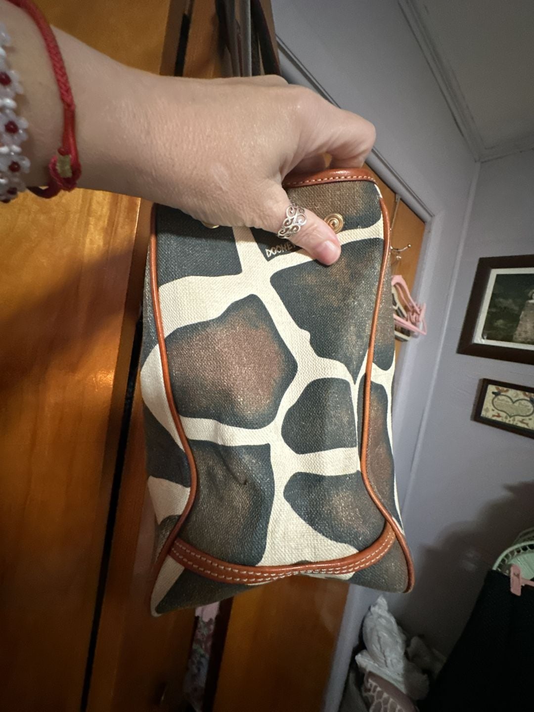 Dooney & Bourke Giraffe Print Canvas Tote Shoulder Handbag 6