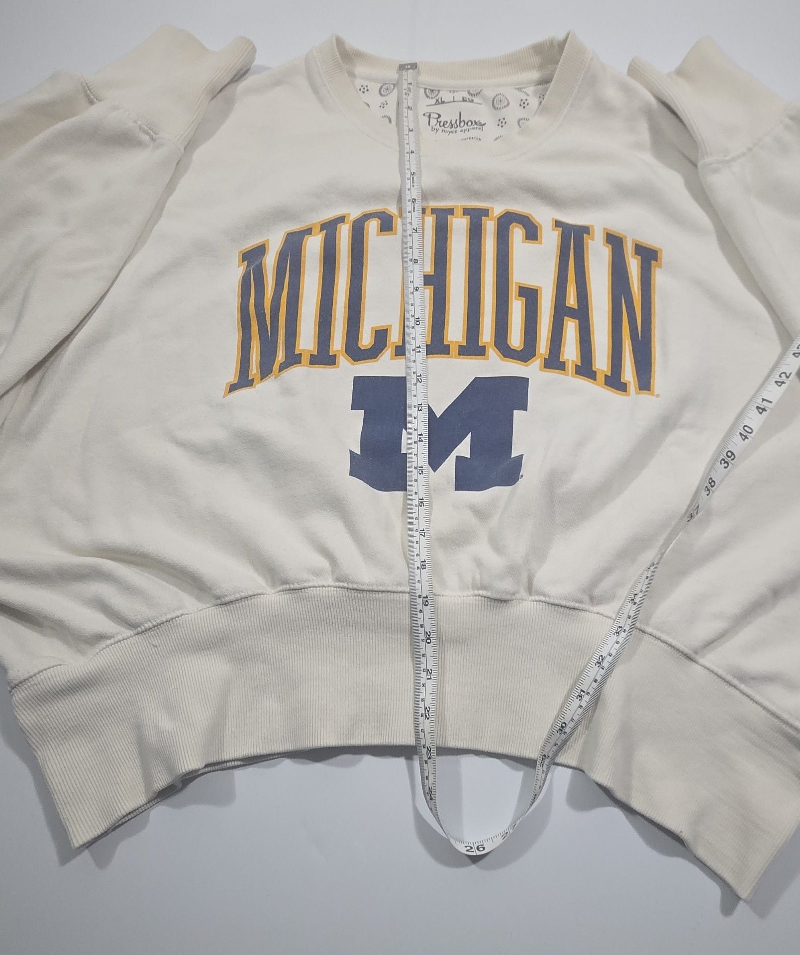 Pressbox Michigan Wolverines Sweatshirt Size XL Natural Oversized 6