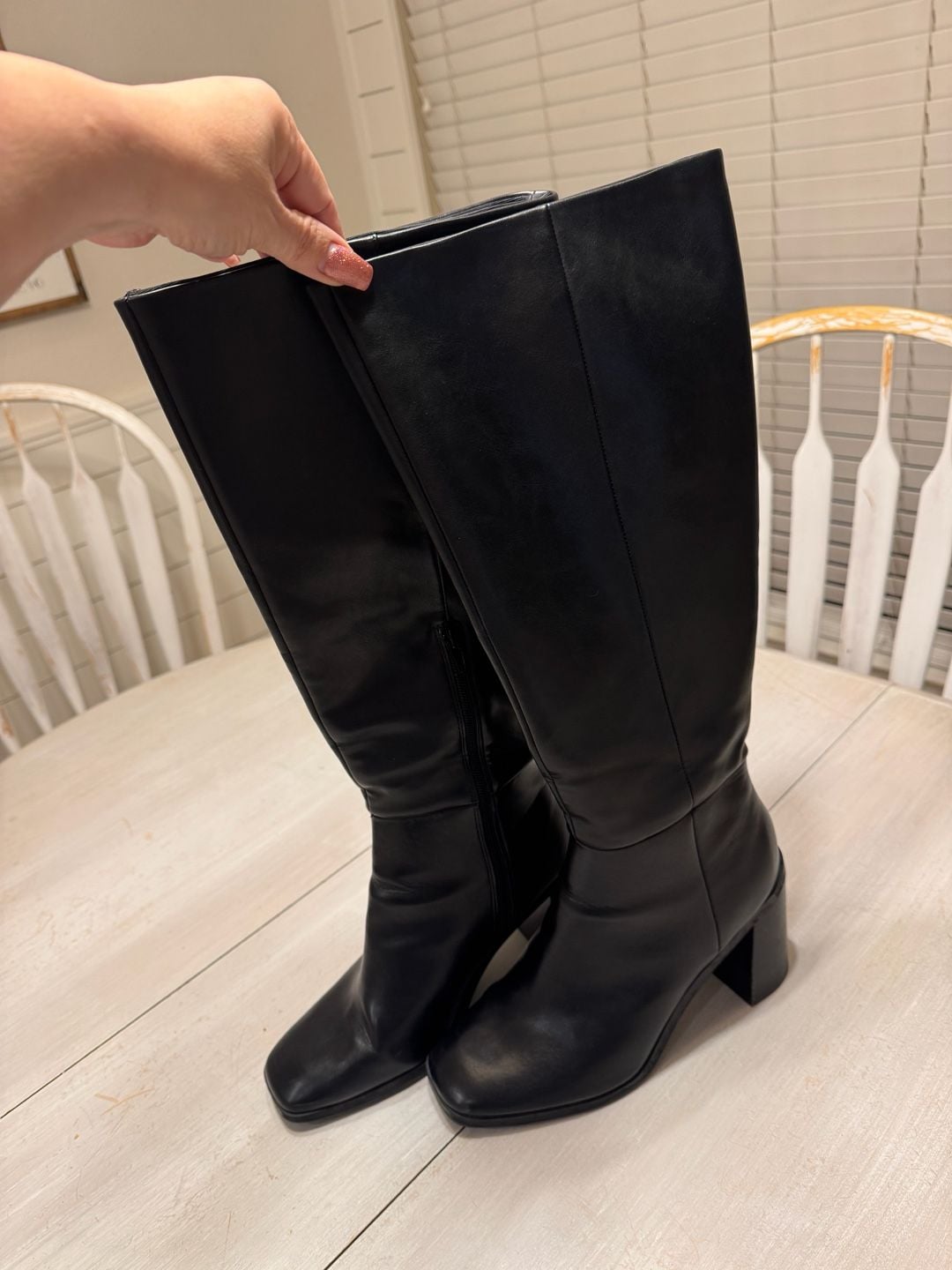 DV by Dolce Vita Flapper Wide Calf Knee High Boot Size 10 Black 3