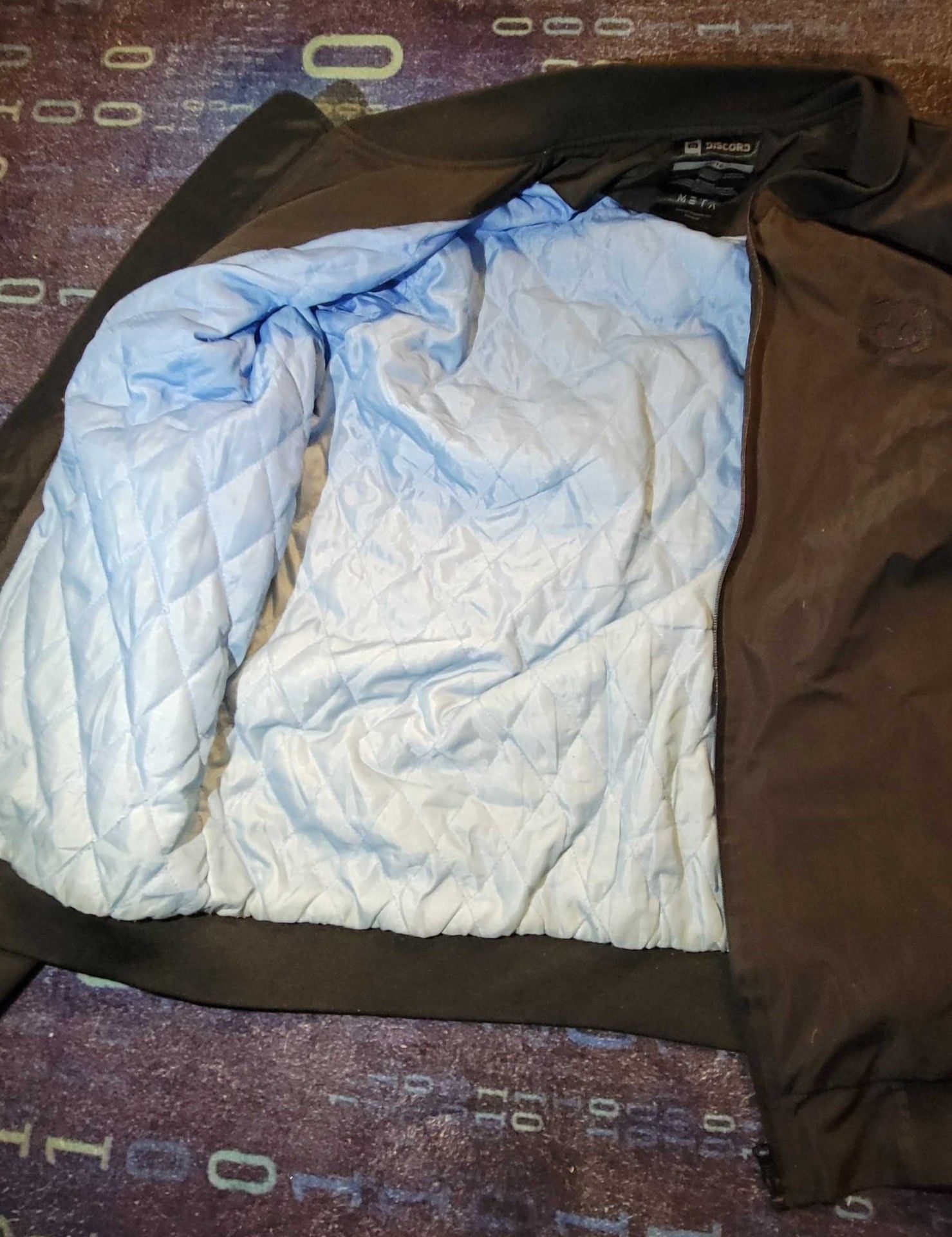 Discord Bomber Jacket Size XL/G Black Quilted Lined Zip Pockets 8