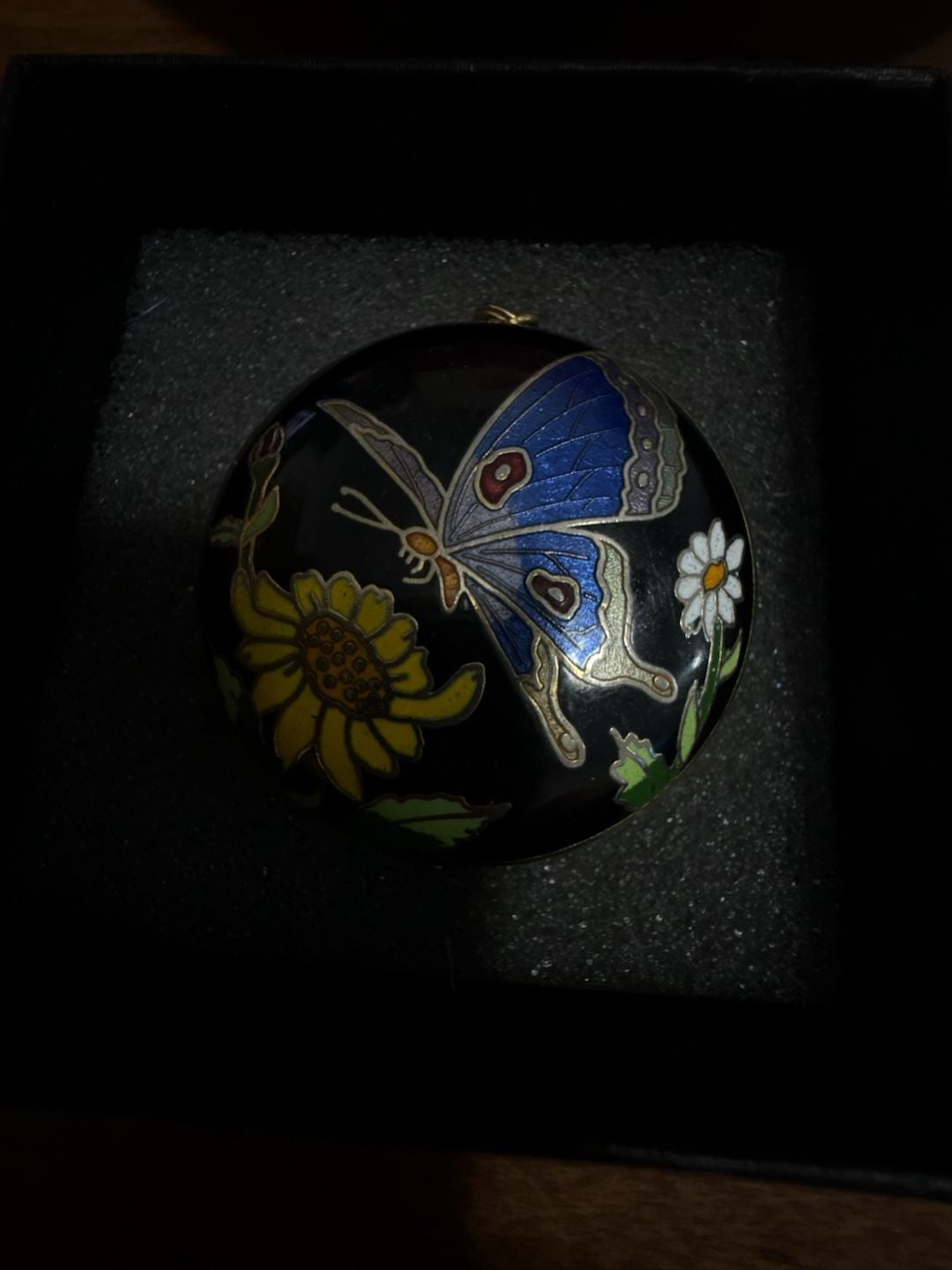 Vintage Chinese Cloisonne Enamel Butterfly Pendant 2