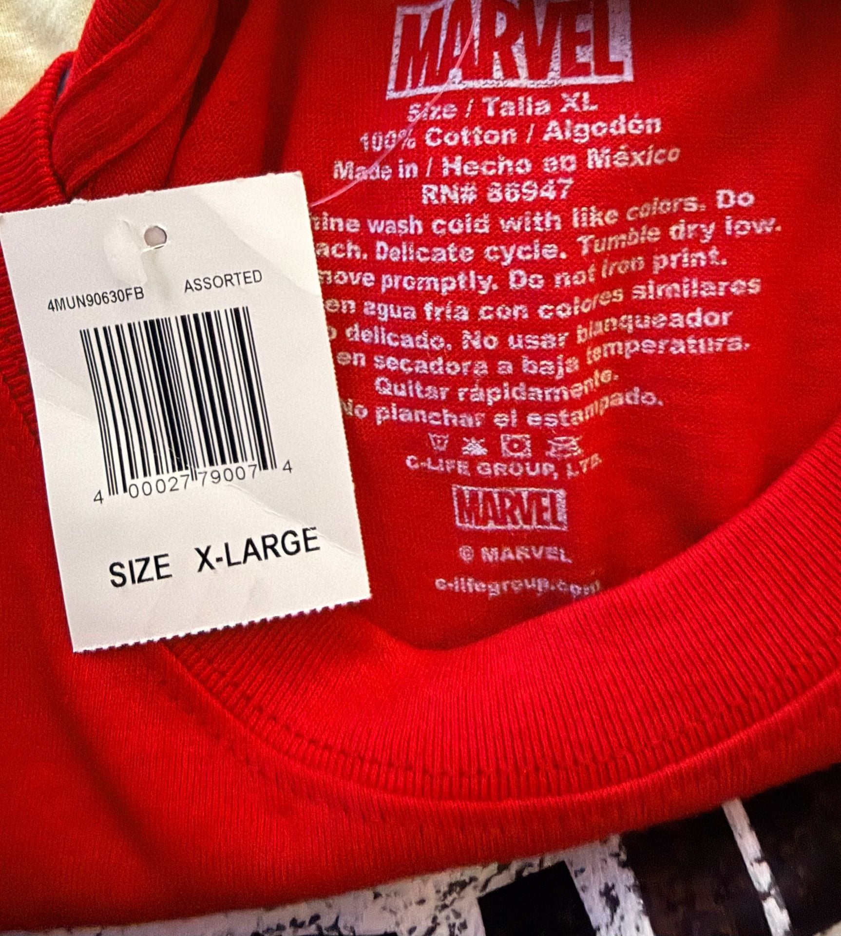 Marvel Deadpool Wanted Graphic T-Shirt XL Red Cotton 4