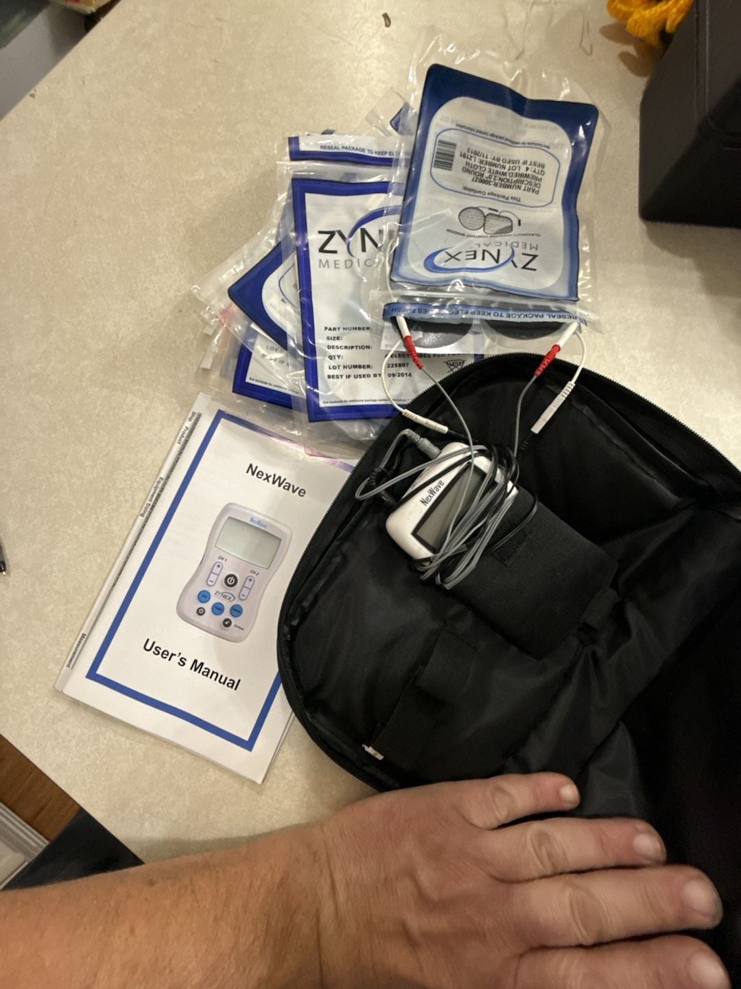 Zynex Medical NexWave TENS NMES Device With Case and Electrodes 2