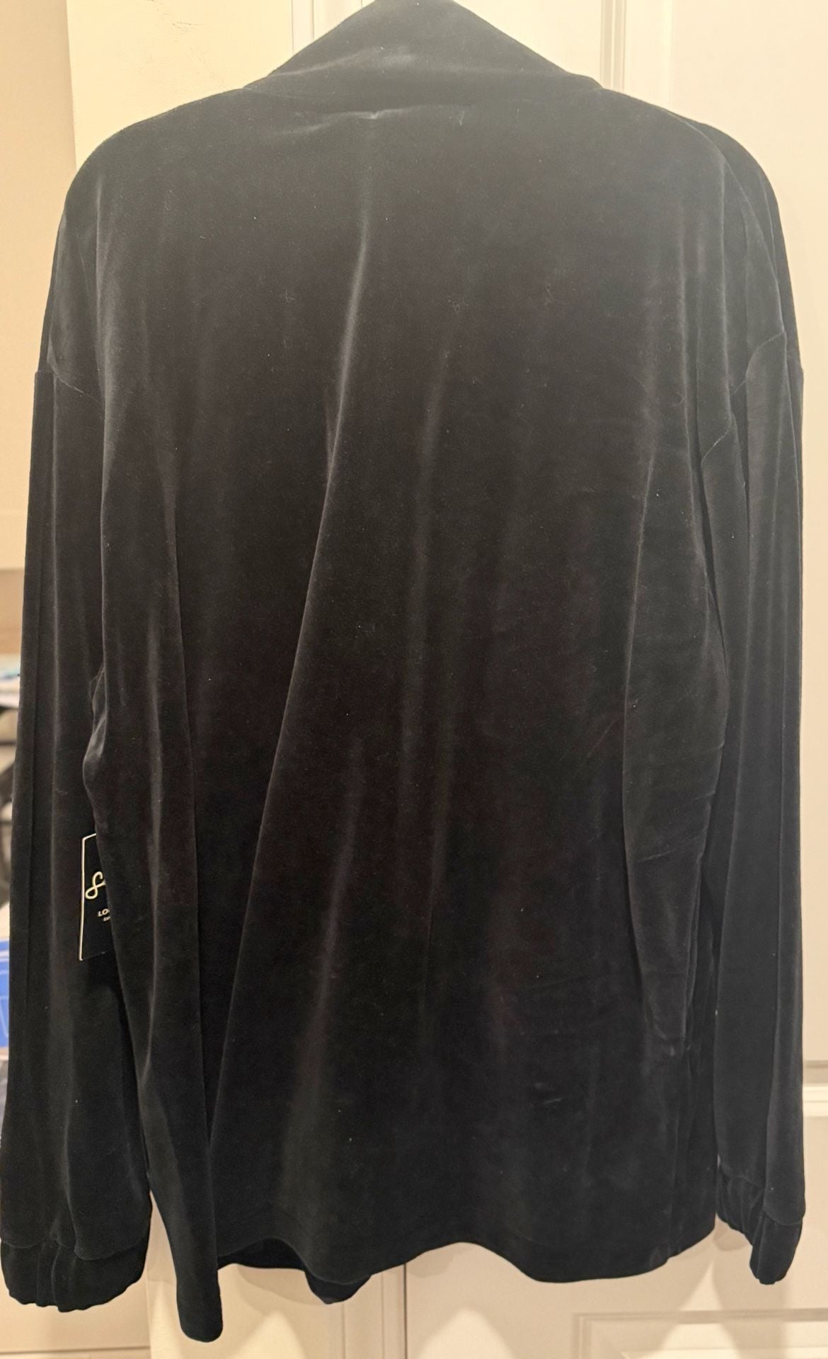 Vintage Y2K Sean John Black Velour Jacket, M Size Day and night Line XL, NWT DS 7