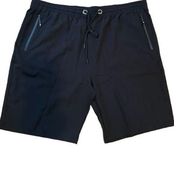 11 Degrees Men's Black Poly Track Shorts with Zipper Pockets Size 4XL