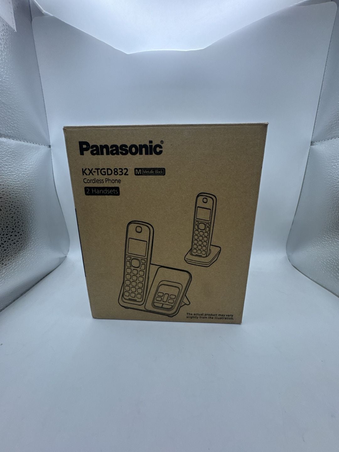 Panasonic KX-TGD832 Cordless Phone 2 Handsets Metallic Black 1