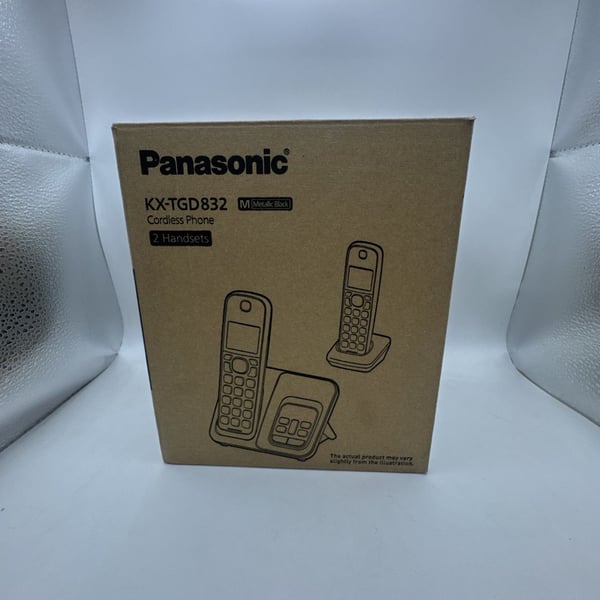 Panasonic KX-TGD832 Cordless Phone 2 Handsets Metallic Black