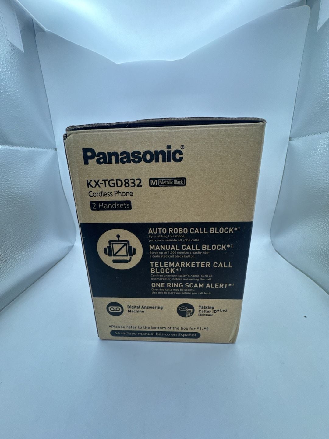 Panasonic KX-TGD832 Cordless Phone 2 Handsets Metallic Black 2