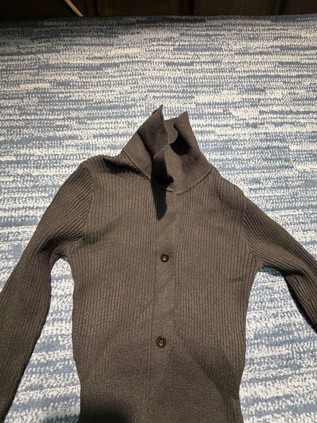 DAZY Sweater Dress Dark Brown Ribbed Knit Long Sleeve Midi 7