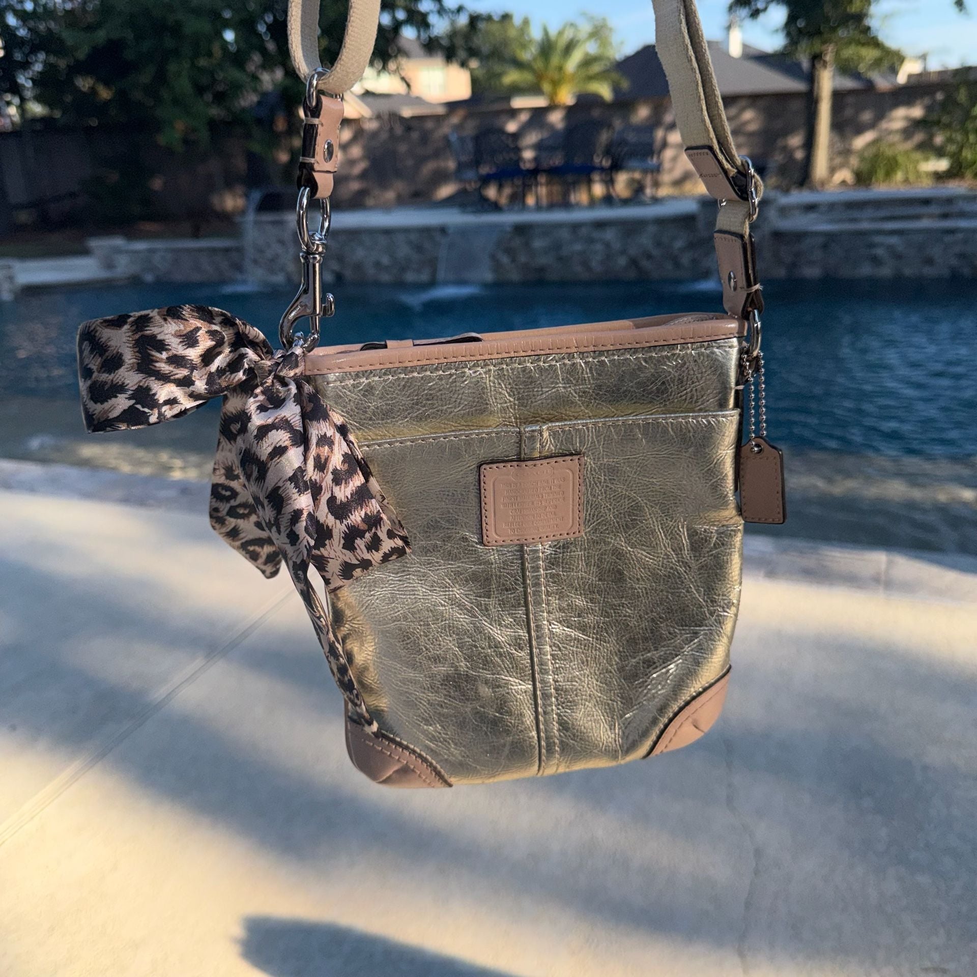 Coach Metallic Gold Leather Crossbody Bag
#60T926 15