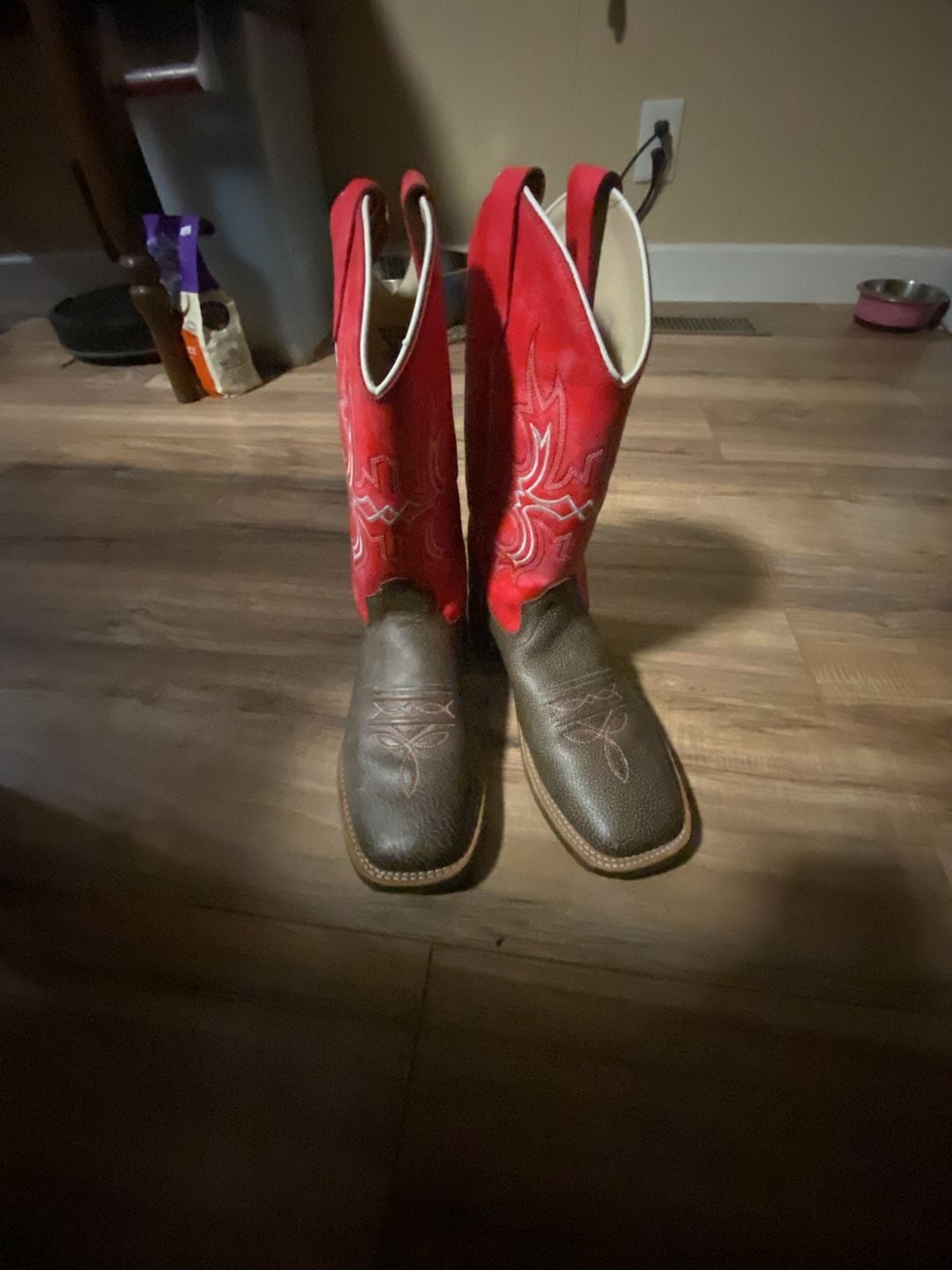 Old West BSY1913 Size 5.0-D Brown Red Cowboy Boots 2
