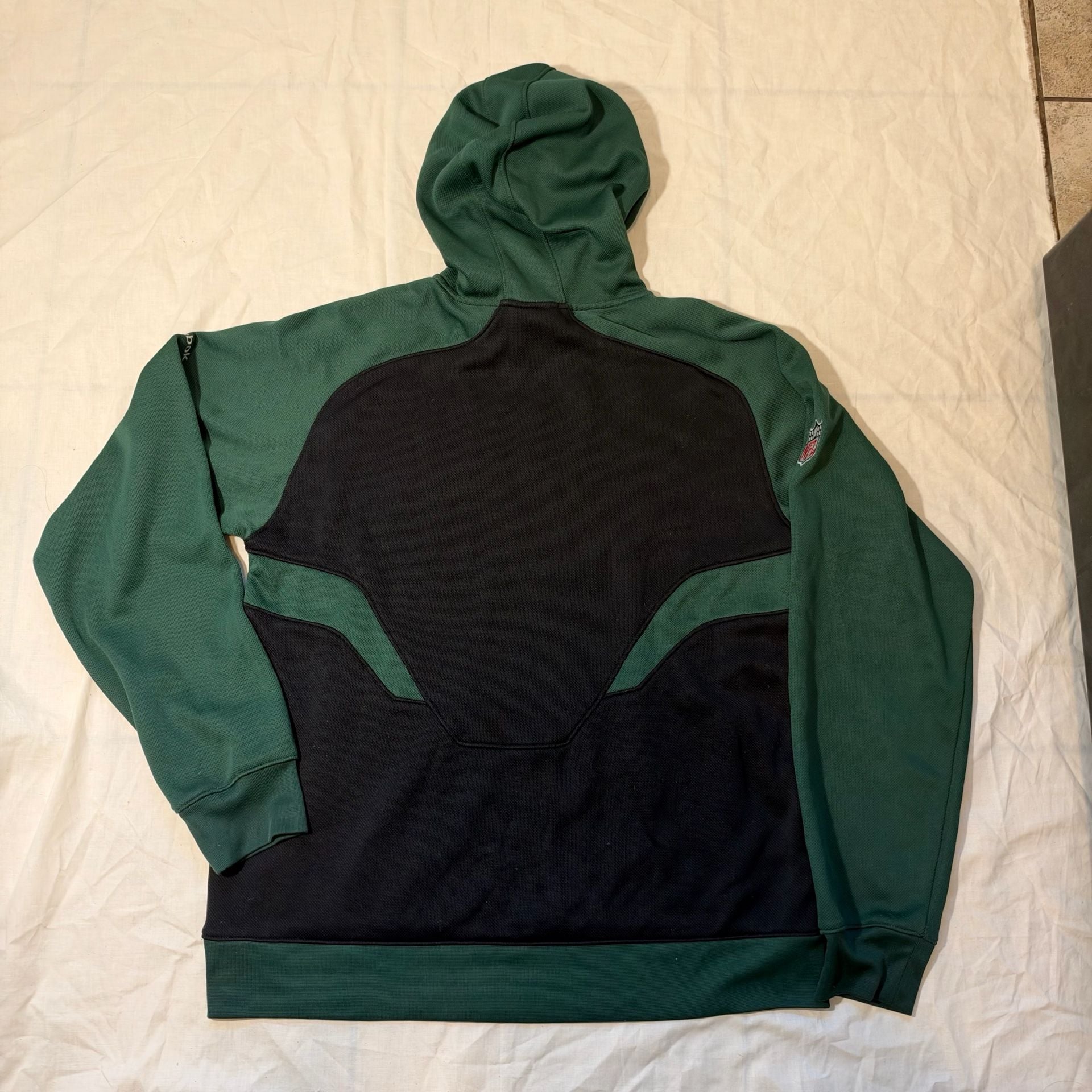 Vintage Reebok On Field New York Jets NFL Hoodie Green Black Size S 7