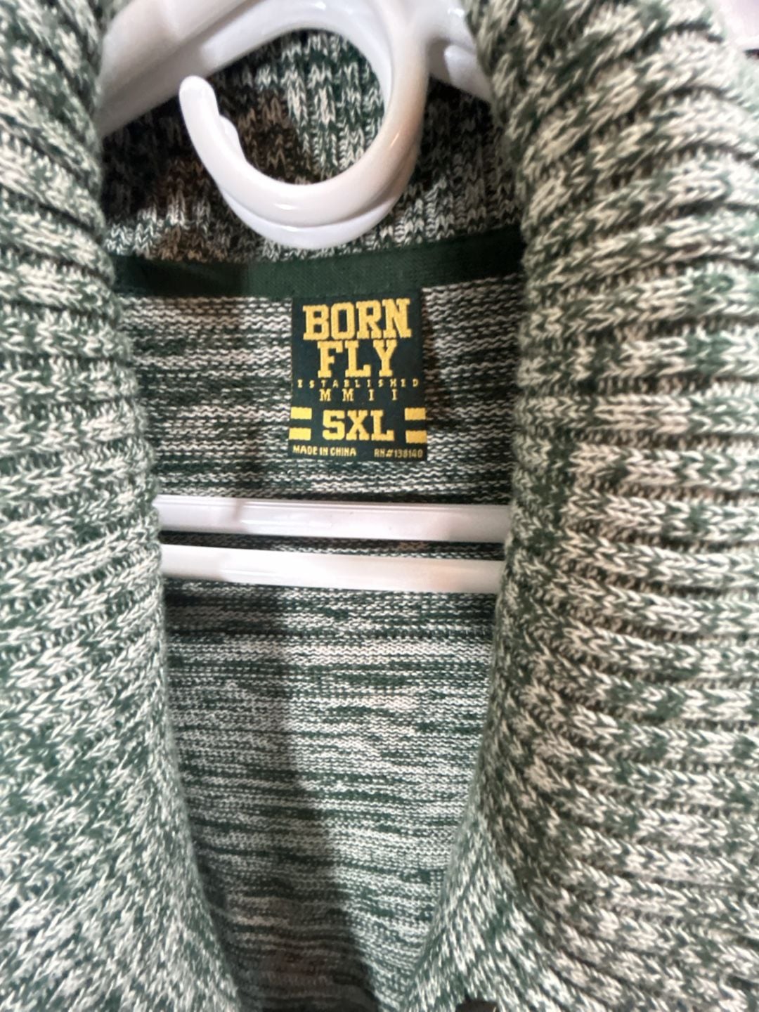 Born Fly Street Wear• Shawl collar neckline,  Polar Bear Sweater Y2K 
 7