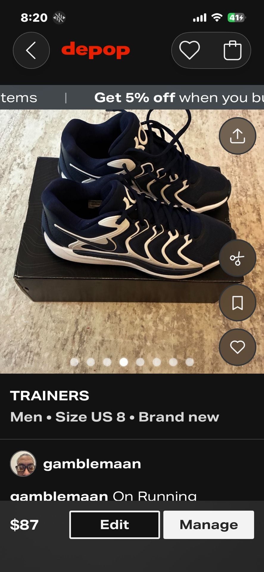 Nike KD 17 TB Size 8 College Navy Basketball Shoes 9