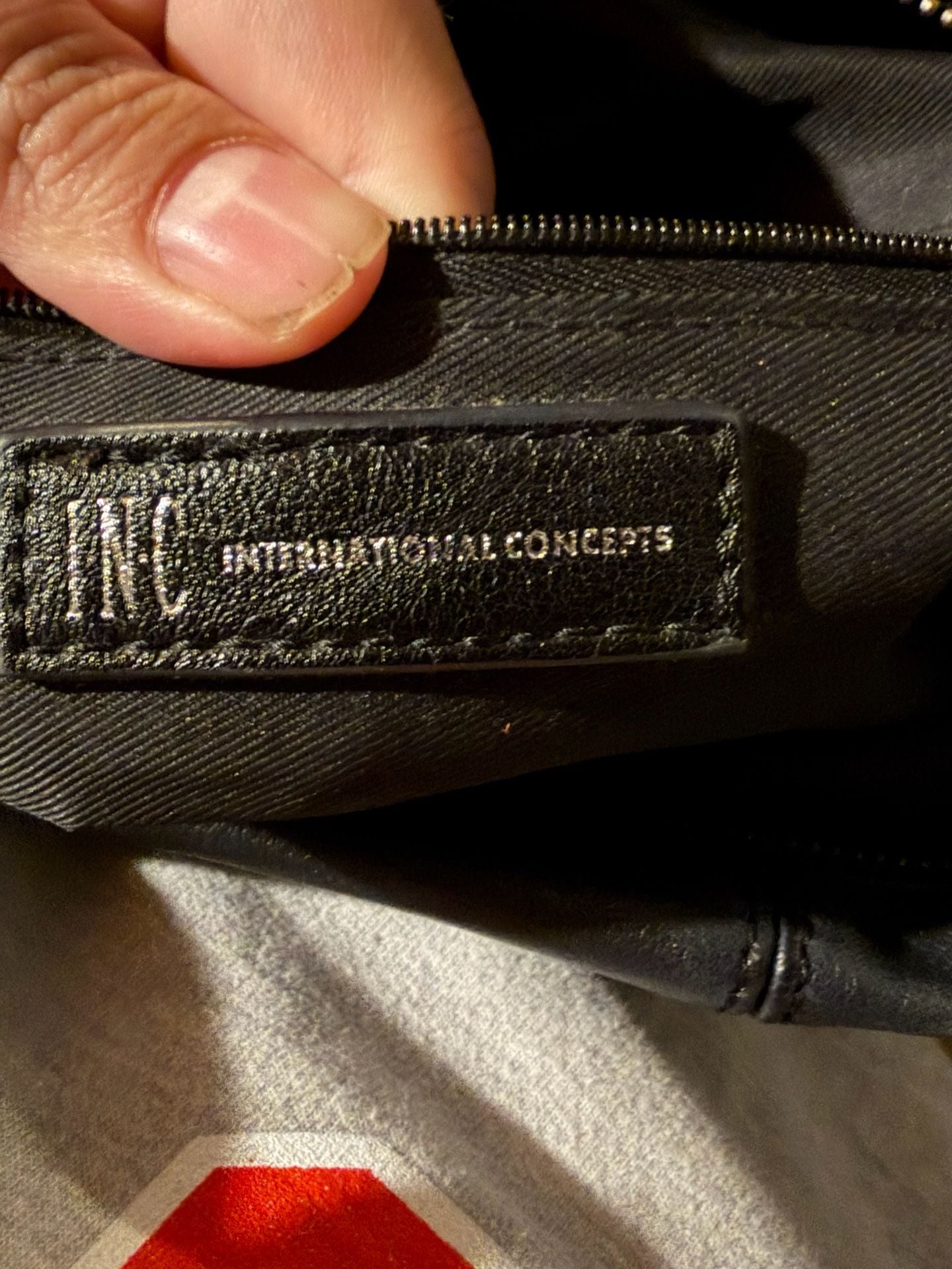 INC International Concepts Black Faux Leather Crossbody Bag 4