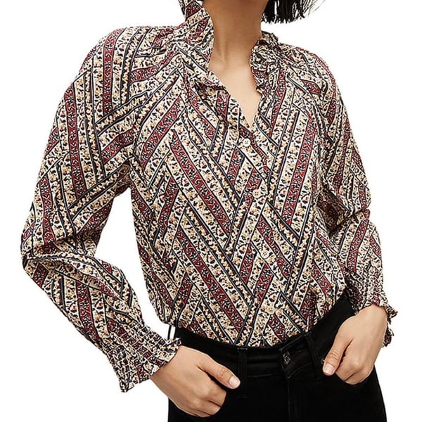 Veronica Beard Calisto Geometric Floral Shirt Cottagecore Size Small