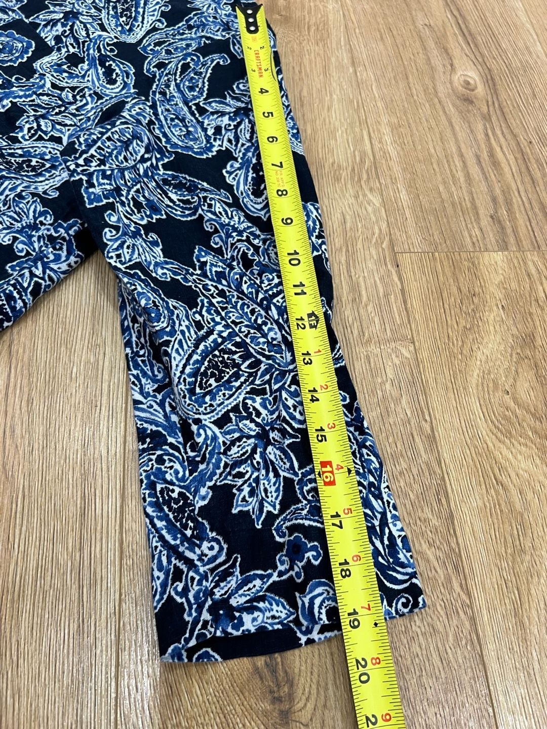 Jones New York Sport Linen Tunic Size L Blue Paisley Button Down Shirt 9